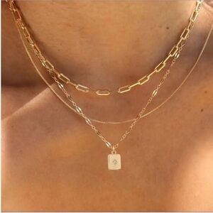 New! 18k Gold Plated  Necklace Stack Set new